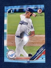 Jimmy Lewis 2019 Bowman Draft Sky Blue Paper Parallel /499 Los Angeles Dodgers