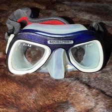 SCUBA DIVE MASK - SCUBAPRO Blue T-2.5 T-2.0 Crystal Silicone  Slap Strap Nice