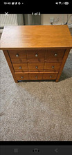 Cambridge OAK Furniture Oak 9-Drawer Chest of Drawers Brown 65x65x35cm