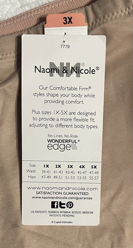 Naomi & Nicole Neu mit Etikett hohe Taille Oberschenkel schlanker Shapewear nude Übergröße 3XL 3X - Bild 5 von 6