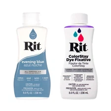 RIT Evening Blue Dye with ColorStay Fixative Fabric Color Retention Solution