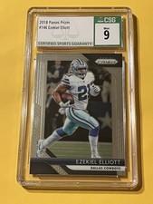 2018 PANINI Prizm Ezekiel Elliott #146 Dallas Cowboys Graded CSG 9