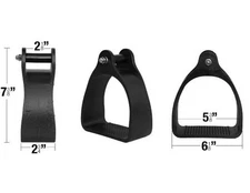 Abetta Western Stirrups Poly Inverted Extra Grip Trail Black 730062