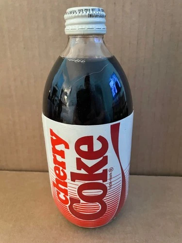 Vintage 1986 CHERRY COKE Glass Bottle 16oz Label WALT DISNEY WORLD Tinker Bell 5