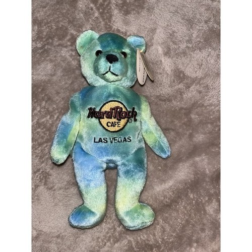 Hard Rock Cafe Las Vegas Monty Beara Tie Dye Plush Collectible Bear 4 of 5 Blue