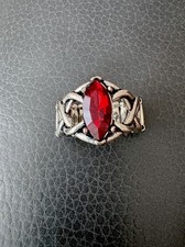 Fashion Red Crystal Rhinestone Stretch Band Statement Ring