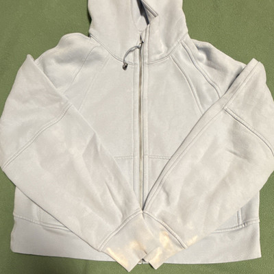 lululemon Scuba Zip Hooded Light Blue/Purple Women XS Cropped *Does have stains*