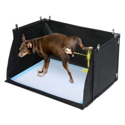 Dog Pee Pad Holder with High Walls, No-Spill Indoor Potty for Large Dogs, Fol...