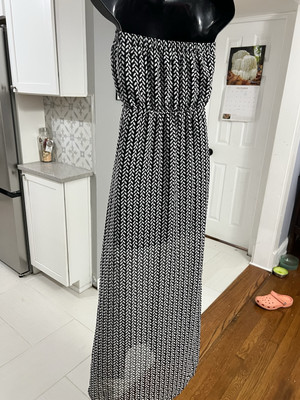 Divided  Women's Dress 4 Black White Sheer Overlay Cover Up Dress