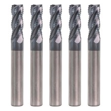 5Pc 4 Flute Solid Carbide 5/16"x13/16"x2-1/2" Roughing End Mill - ALCrSiN Coated
