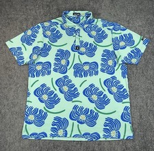 Bad Birdie Polo Shirt Mens XXL Blue 'Get In My Jelly' AOP Golf Performance EUC