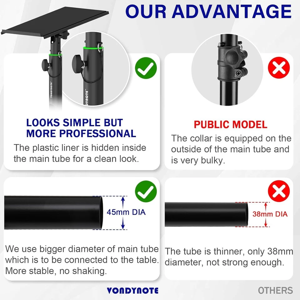 Adjustable Studio Monitor Speaker Stands - Image 4 of 4