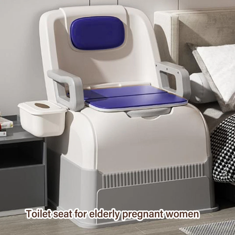 Bedside Commode Toilet With Detachable Armrests Portable Moible Odorless Sof ZZ1 - Image 2 of 4