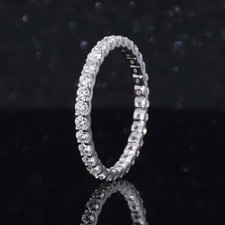 1.25 CT Round Diamond Eternity Women's Band Wedding Ring 14K White Gold Finish