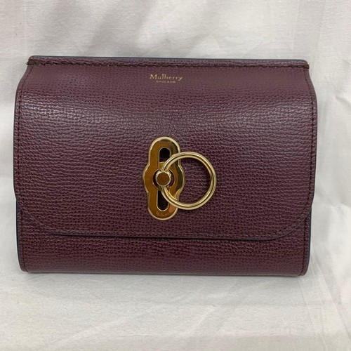 Mulberry Bi fold wallet Turn lock Wine red Authentic From Japan - Picture 16 of 24