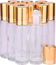 12 Pack Essential Oil Roller Bottles 10ml Clear Glass Bottles Stainless Steel...