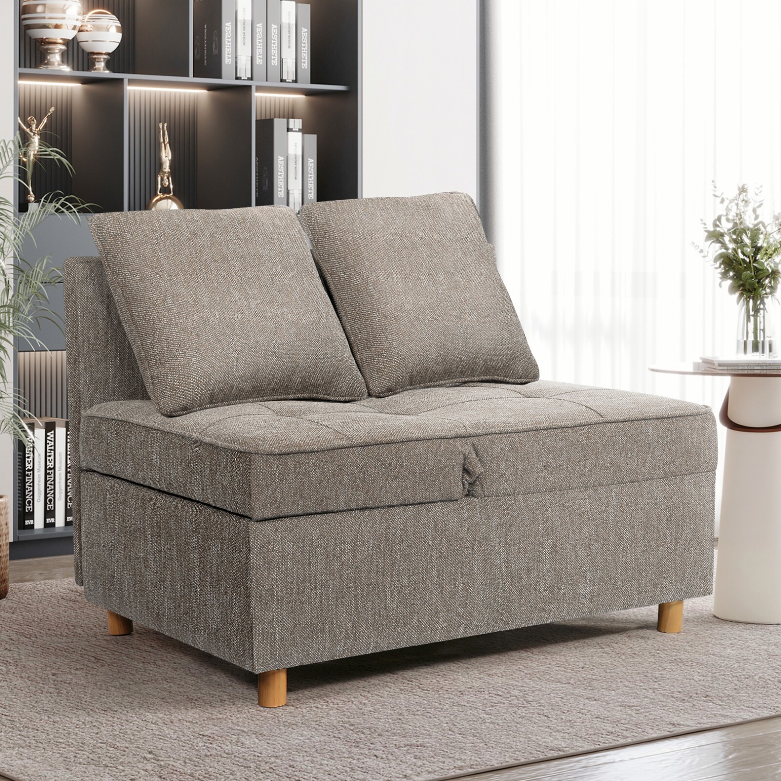 Folding Sofa Bed Chair Ottoman Sleeper Chair Chaise Lounge Adjustable Backrest-
