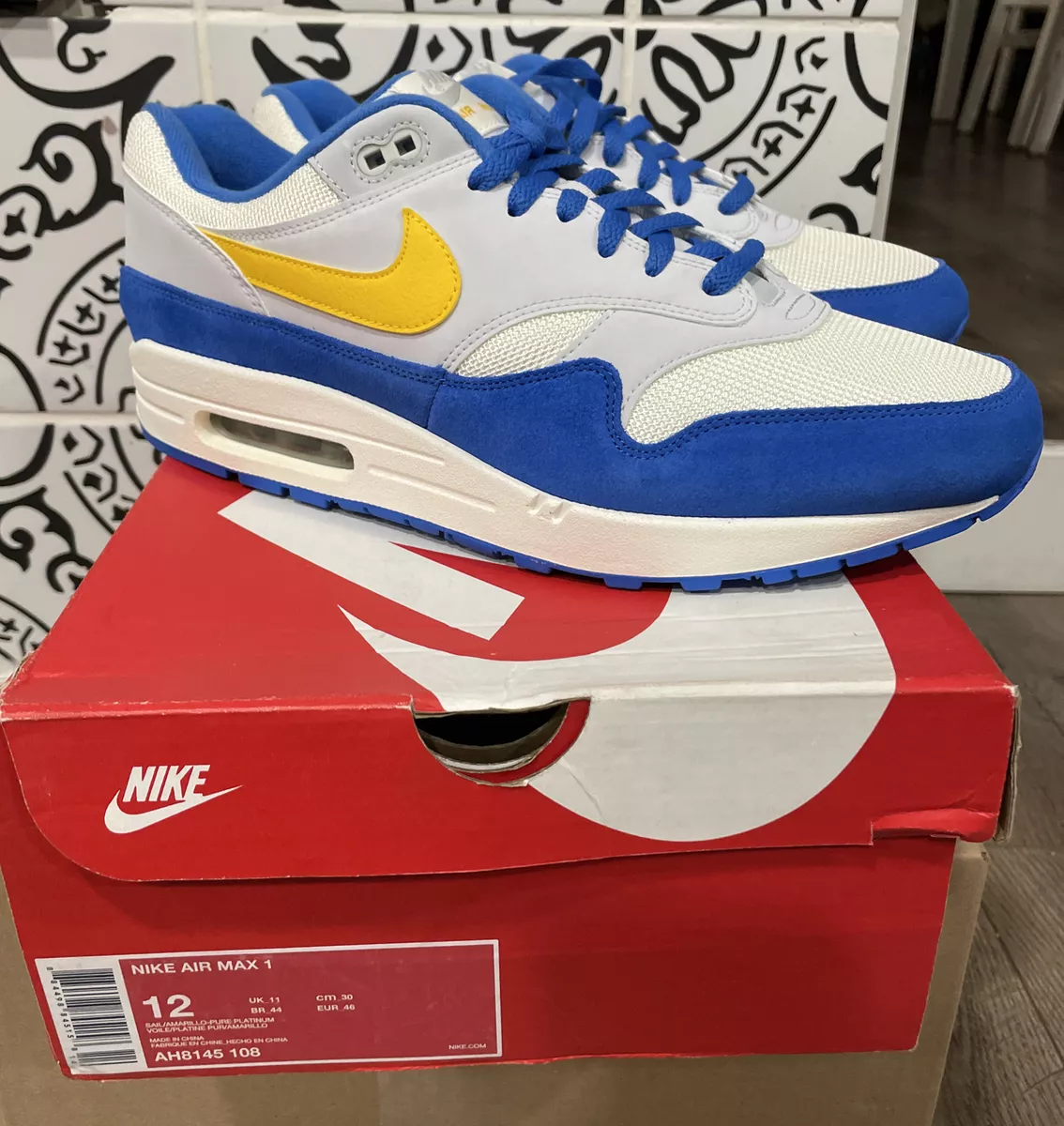 Nike air max 1 signal best sale blue