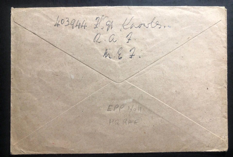 Nueva Zelanda 1942 en servicio activo RAF cubierta censurada a orilla del río Escocia Foto 2 de 2