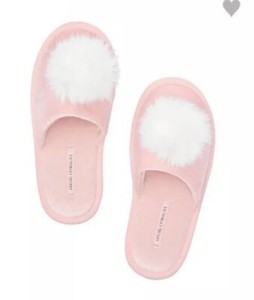 Victoria's Secret Rosa Con Pom Pom Slipper ~ Tamaño Grande | eBay