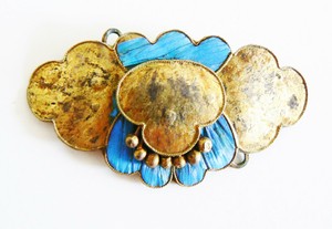 Qing Dynasty Kingfisher feather Pendant Antique VINTAGE Chinese 19th Tian-tsui點翠