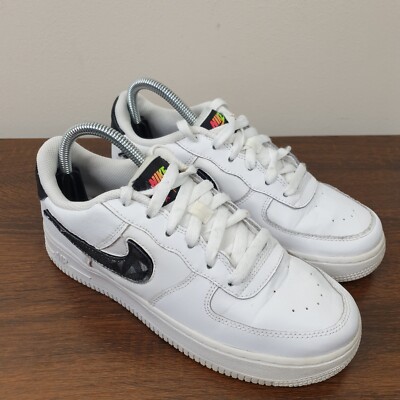 Nike Air Force 1 Turnschuhe Damen UK 5 weiß Leder Turnschuhe abnehmbar Swoosh