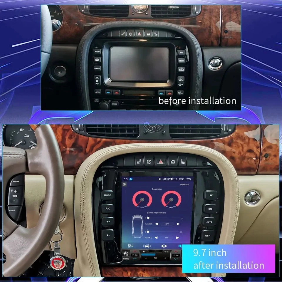 For Jaguar Xj 2004-08 Android Car Radio Tesla Screen Stereo GPS Navigation 4+64G Foto 2 de 4