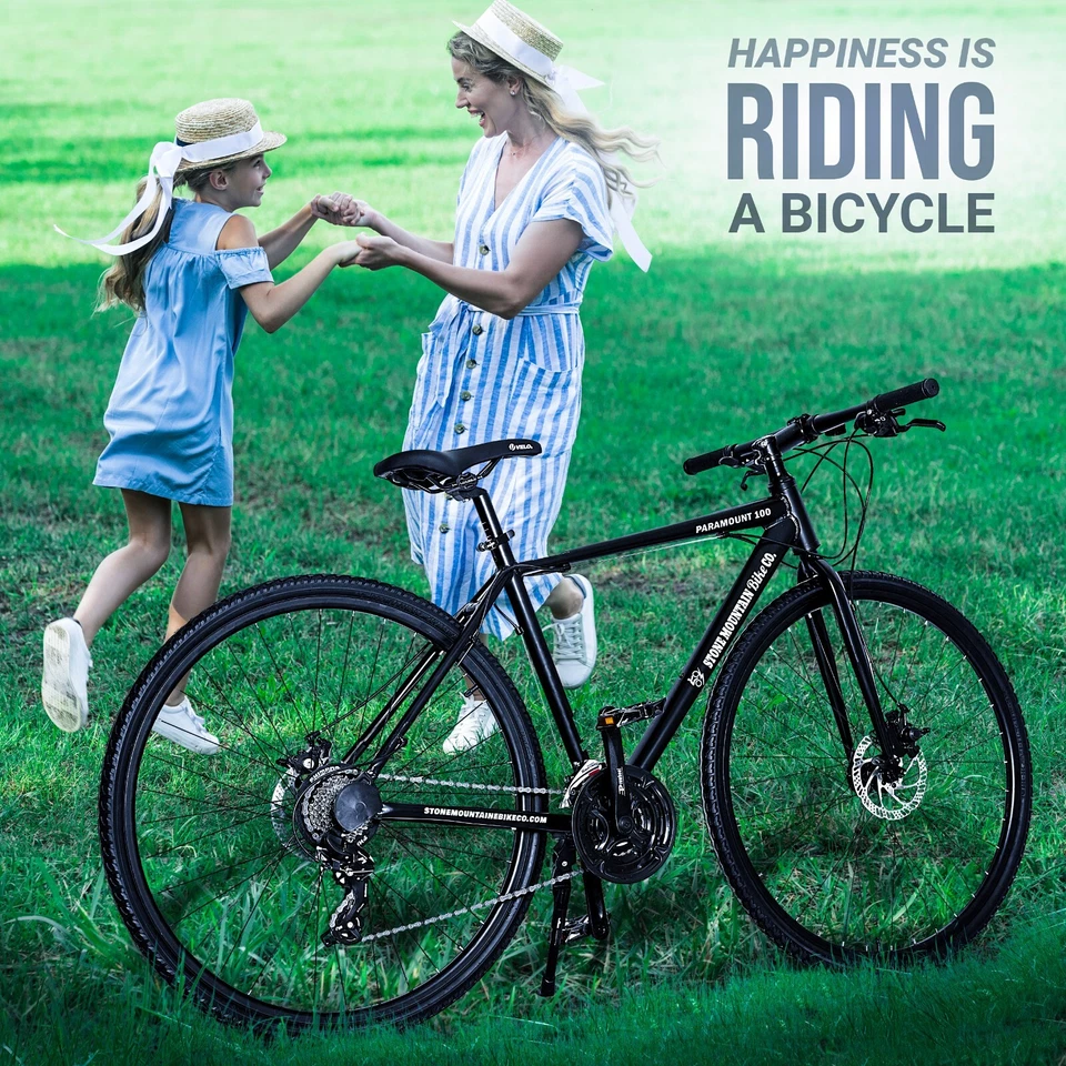 Paramount 100 Hybrid Bike 21-Speed Lightweight Aluminum Frame DISC BRAKES Black  - Image 4 of 4