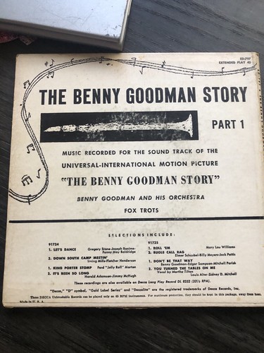 The Benny Goodman Story Part 1 By Steve Allen & Donna Reed 45/EP MT 1955 *MELS* - Picture 5 of 5