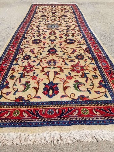 Vintage Hand Made Traditional Oriental Wool Multicolor Long Runner 227x84cms