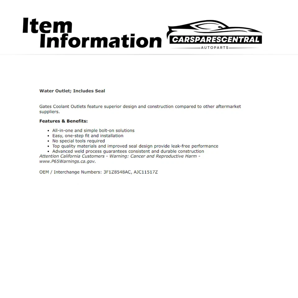 Puertas brida manguera refrigerante radiador Mercury Sable 2003-2005 3,0 L Foto 3 de 4