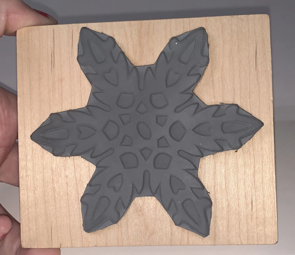 Пурпурная деревянная марка большая снежинка праздник Рождество - Изображение 3 из 4
