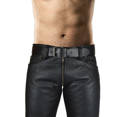 Men's Real Leather Gay Pants Double 