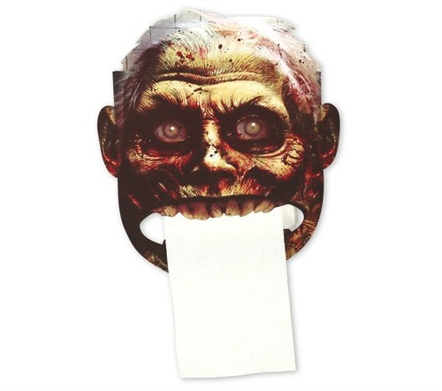 Zombie Toilet Paper Roll Dispenser Halloween Decoration Support Lid Feather Toilet - Picture 1 of 1