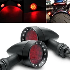 LED Bullet Stop Brake Running Turn Signal Tail Light Motorcycle For Bobber Cafe