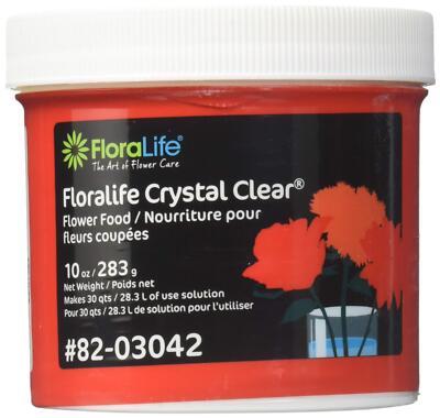 Floralife Crystal Clear Cut Flower Food 10 Ounce Enhances Flower Colors