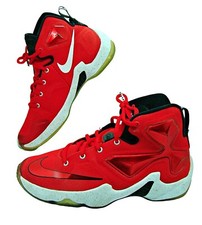 Youth Nike LeBron 13 ‘On Court’ Red Basketball Gym Shoes 808709-610 High Tops 6Y