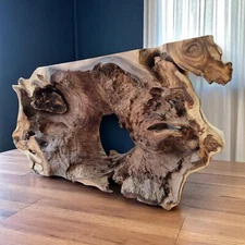 Root Wood Sideboard 64 3/16in Acacia Solid Console Design Natural Bali