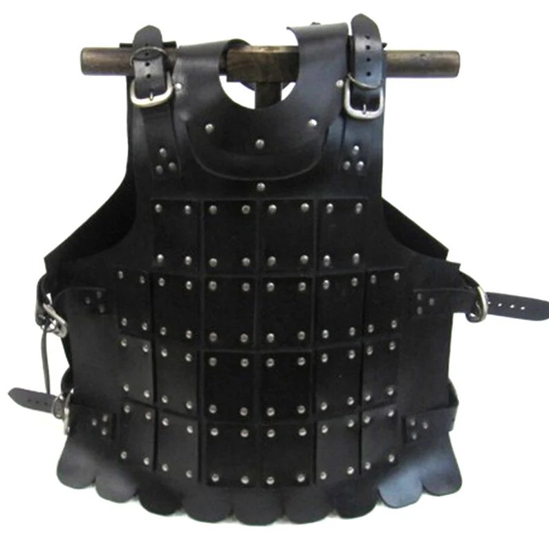 Medieval Leather Armor Jacket (Black), One Size, Fits Most