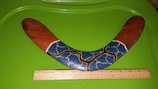 BEAUTIFUL DECORATIVE BOOMERANG ABORIGINAL AUSTRALIA MEASURES 15 INCH TIP TO TIP
