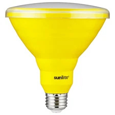 Sunlite LED PAR38 Yellow Floodlight Bulb, 8W (25W=), Medium Base