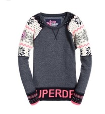Superdry Chalet Snow Panel Crew Neck Sweatshirt Large