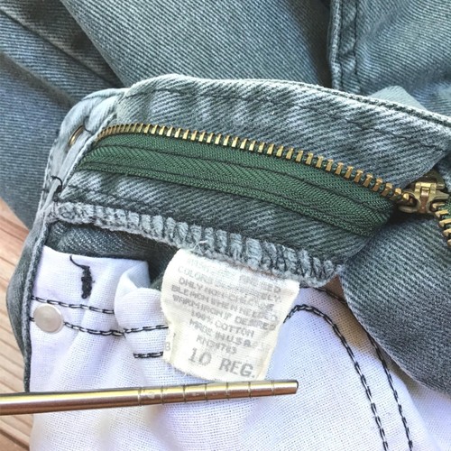 Vintage 90s LEE Jeans Youth 10 Reg Gray Denim Boys USA Union Made Pants - Picture 5 of 13