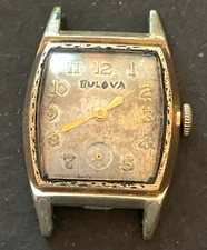 Vintage Bulova Cal 10BT Men's Watch Parts/Repair Case 10 BT 7j Swiss