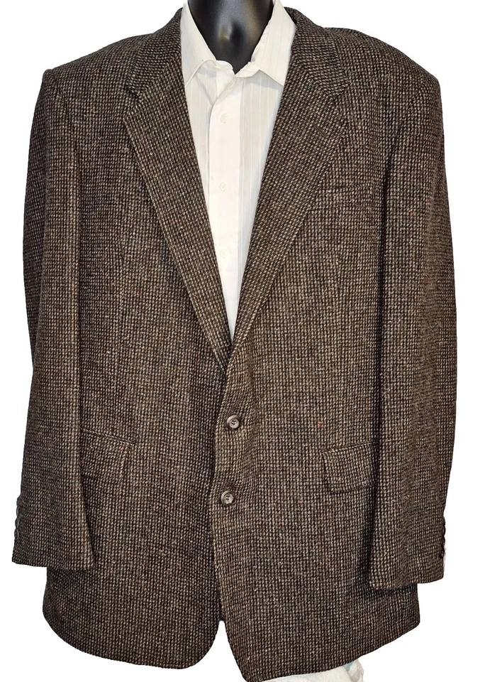 Chaqueta Blazer Oakton Para Hombres 46XT Multicolor Ojo de Pájaro Tweed Lana Foto 4 de 4