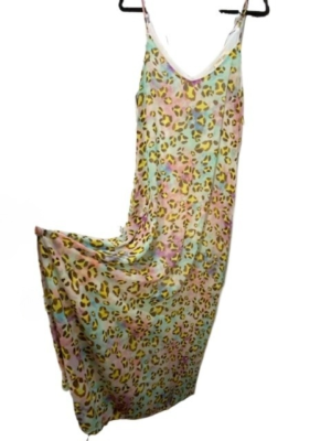 flowy pastel maxi dress RENA'S PASTEL BOHO RUFFLE HEM TIED SHOULDER LONG FLOWY MAX