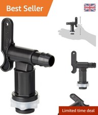 Elegant Black Plastic Push-Fit Water Butt Tap for Efficient Rainwater Collection