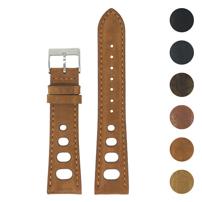 #ad DASSARI Distressed Leather Rally Racing Watch Band Strap $29.99