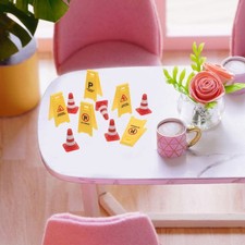 10 Pcs Construction Scene Toy Theme Mini Traffic Cone Road Signs