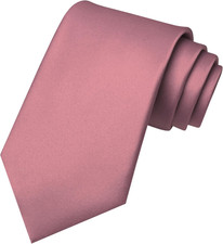 Solid Color Tie Mens Necktie for Business and Wedding Dusty Rose